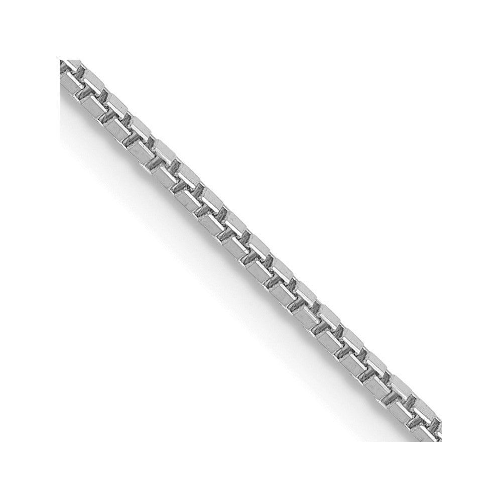 14K White Gold 22 inch 1.05mm Box with Lobster Clasp Chain