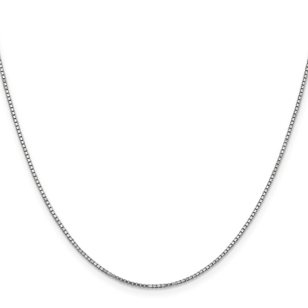 14K White Gold 26 inch 1.1mm Box with Lobster Clasp Chain