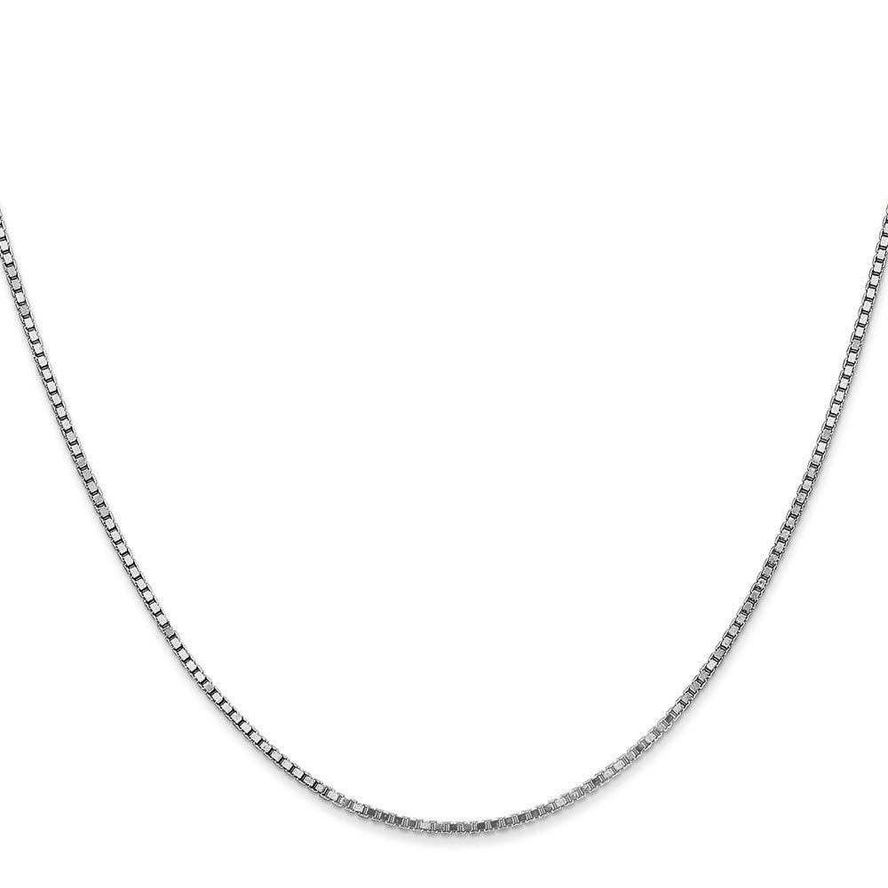 14K White Gold 24 inch 1.4mm Box with Lobster Clasp Chain