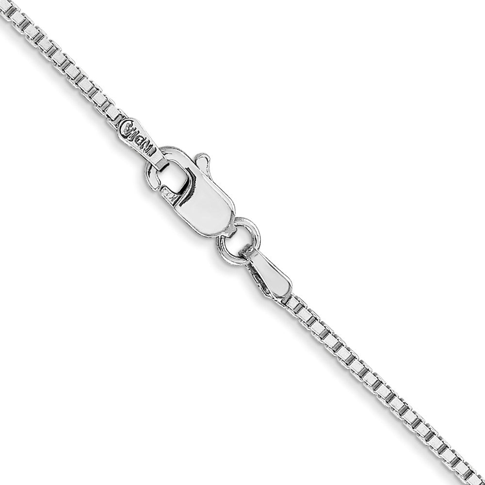 14K White Gold 22 inch 1.4mm Box with Lobster Clasp Chain