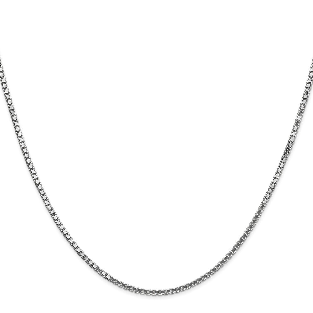 14K White Gold 26 inch 1.5mm Box with Lobster Clasp Chain