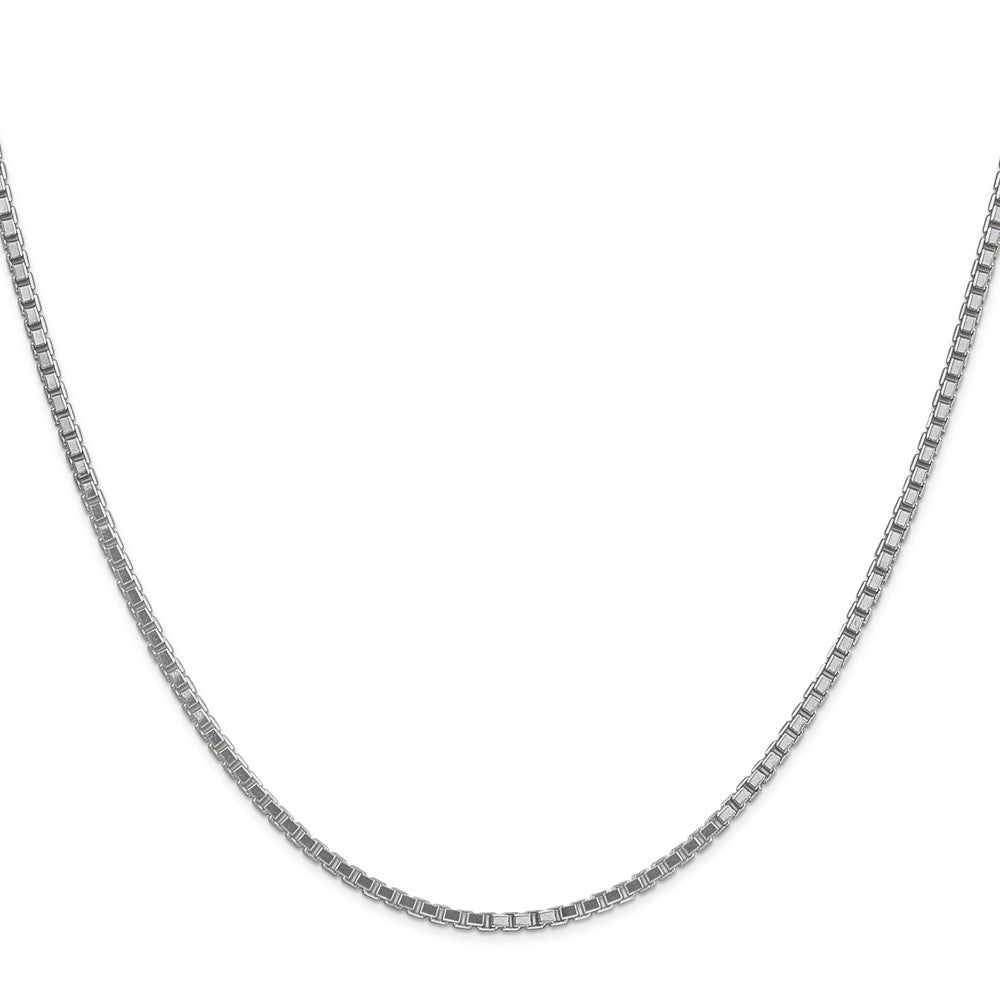 14K White Gold 24 inch 1.9mm Box with Lobster Clasp Chain