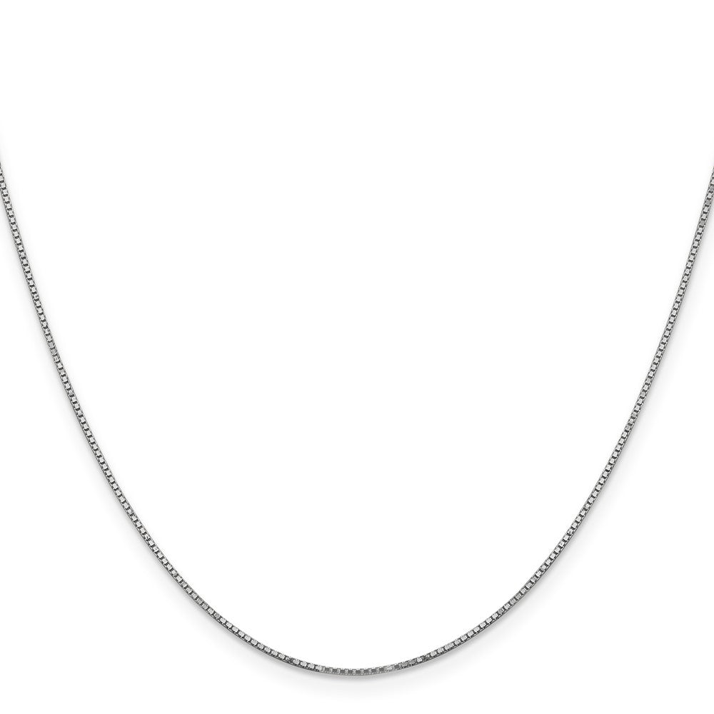 14K White Gold 30 inch .9mm Box with Spring Ring Clasp Chain