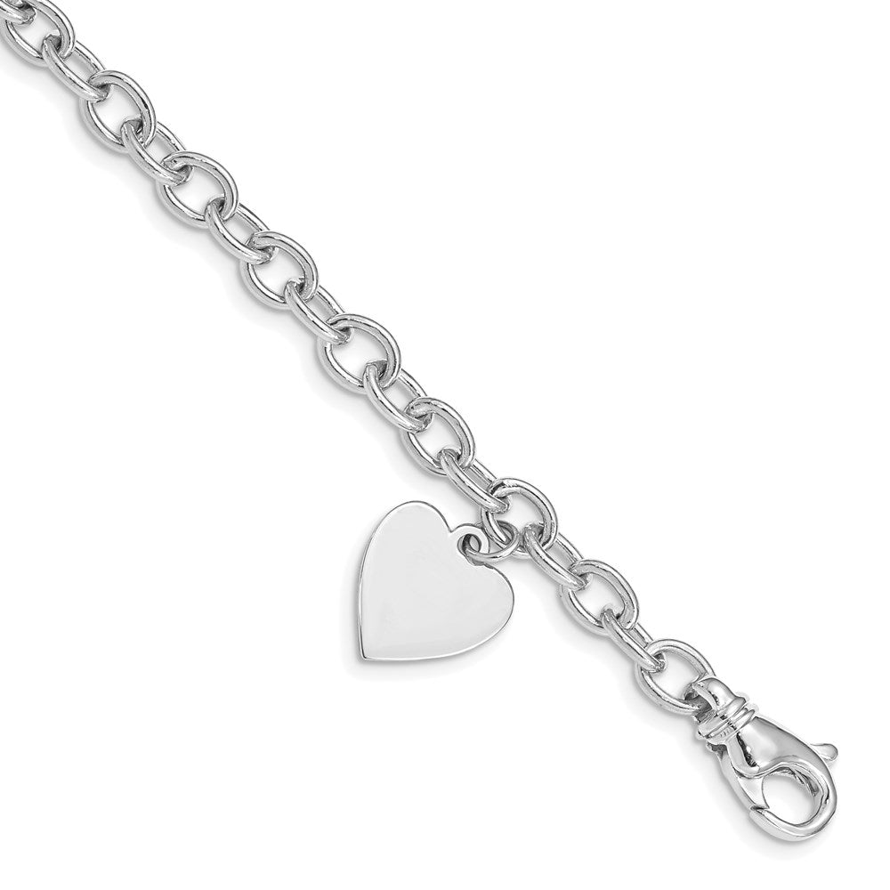 Polished;14K White gold;Hollow;Engravable;Special lengths avail.;Fancy lobster
