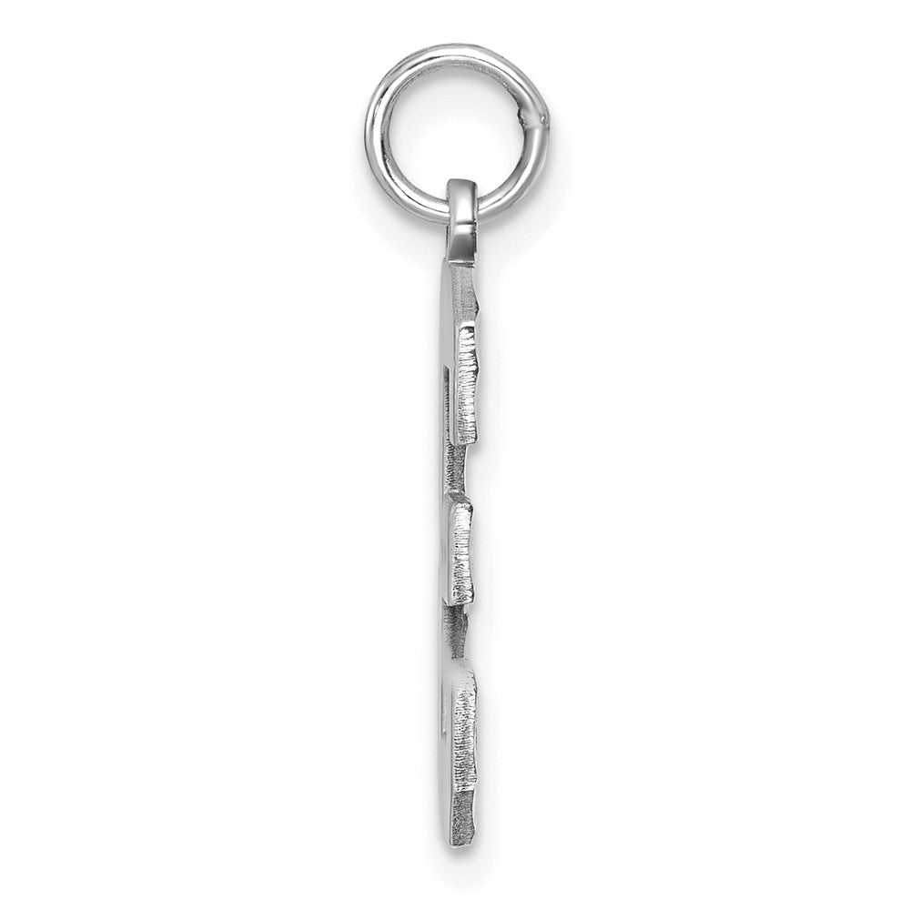 14kw Large Brushed Diamond-cut Number 3 Charm