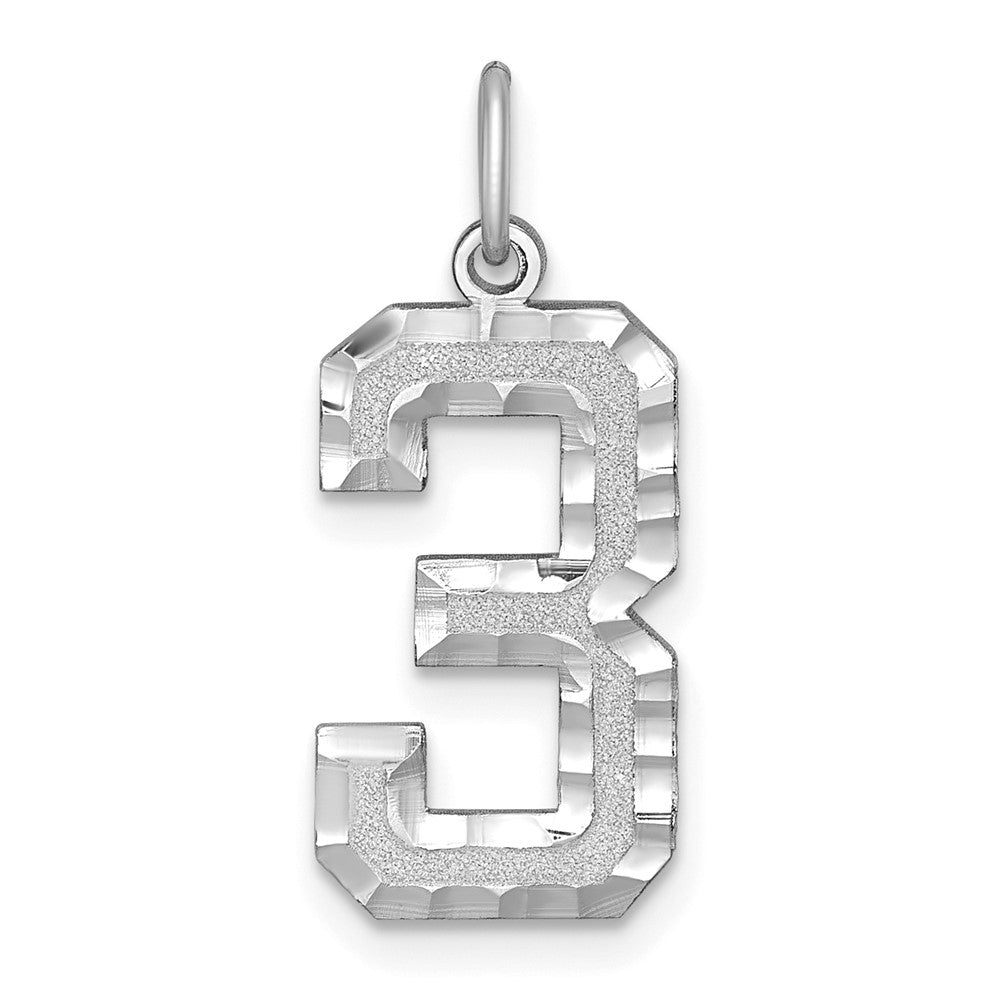 Solid;Casted;Diamond-cut;Satin;14K White gold