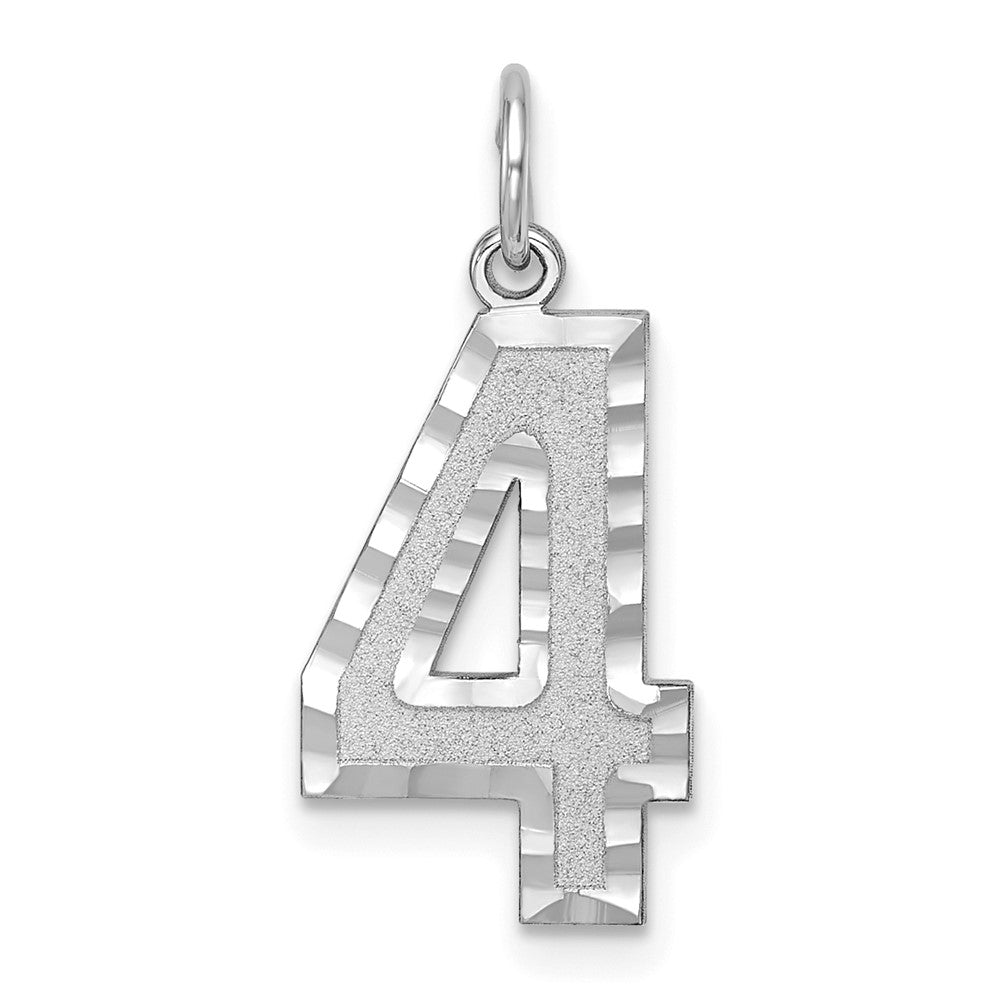 Solid;Casted;Diamond-cut;Satin;14K White gold