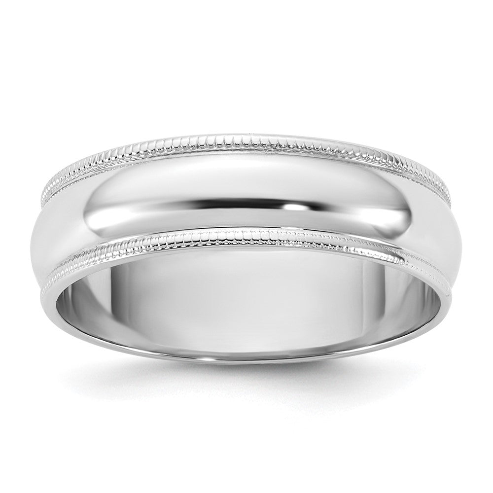 14KW 5.5mm LTW Milgrain Half Round Band Size 10