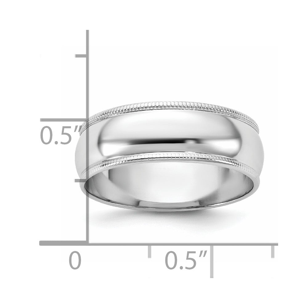 14KW 6.5mm LTW Milgrain Half Round Band Size 11