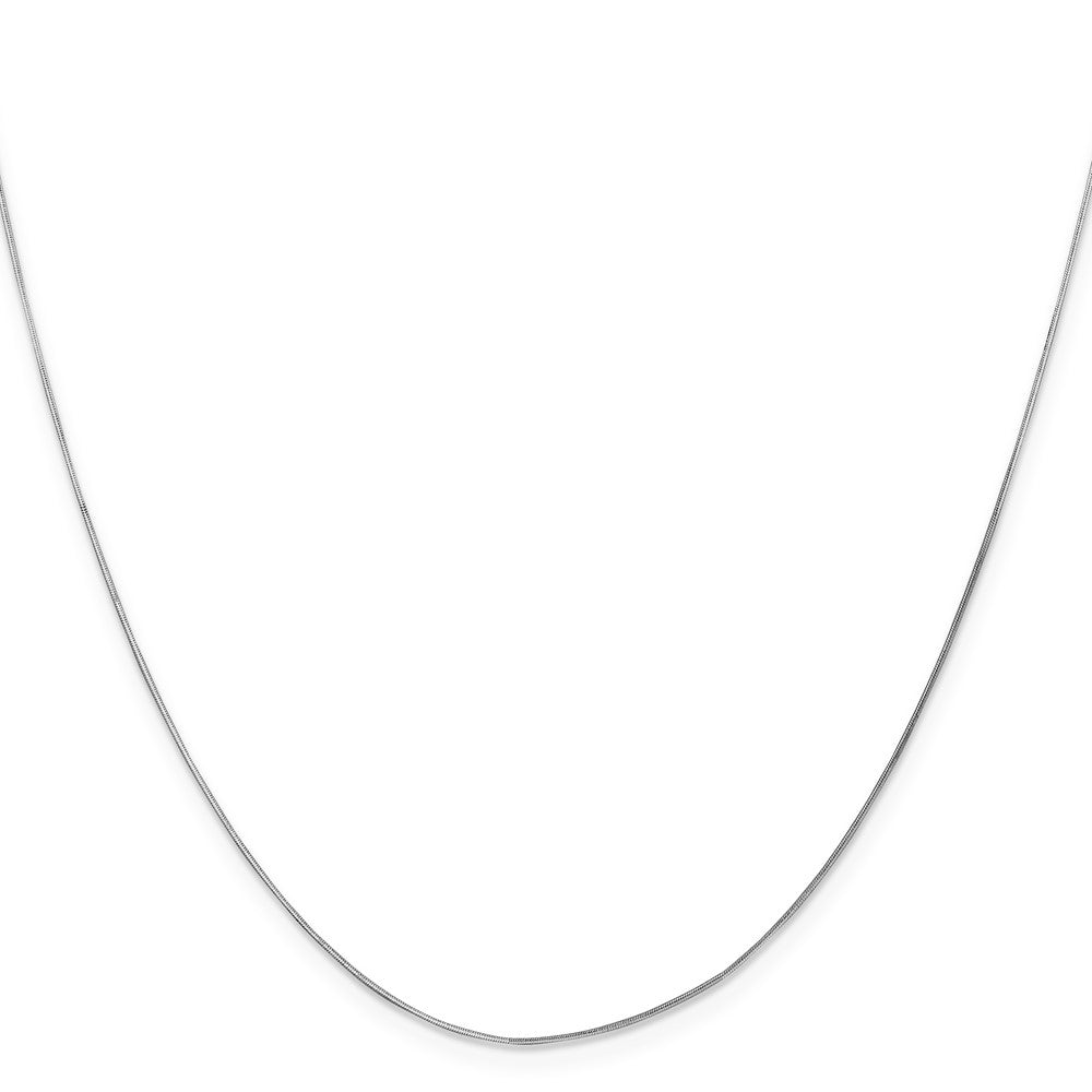 14K White Gold 20 inch .5mm Octagonal Snake with Lobster Clasp Chain