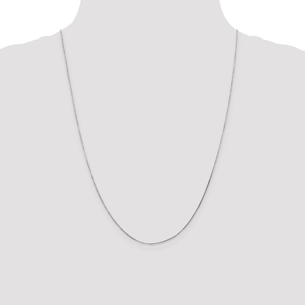 14K White Gold 24 inch .5mm Octagonal Snake with Lobster Clasp Chain