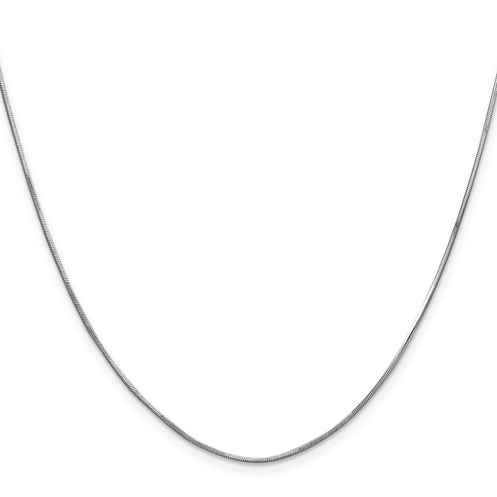 14K White Gold 18 inch 1mm Octagonal Snake with Lobster Clasp Chain