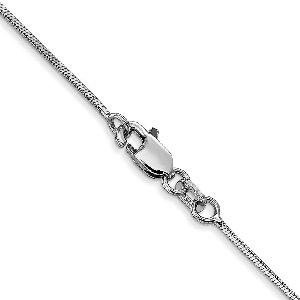 14K White Gold 24 inch .8mm Octagonal Snake with Lobster Clasp Chain