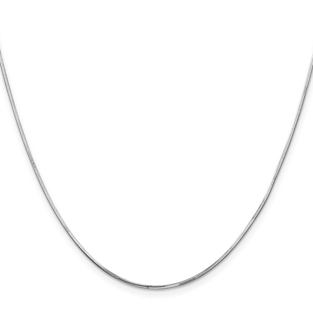 14K White Gold 20 inch .9mm Octagonal Snake with Lobster Clasp Chain
