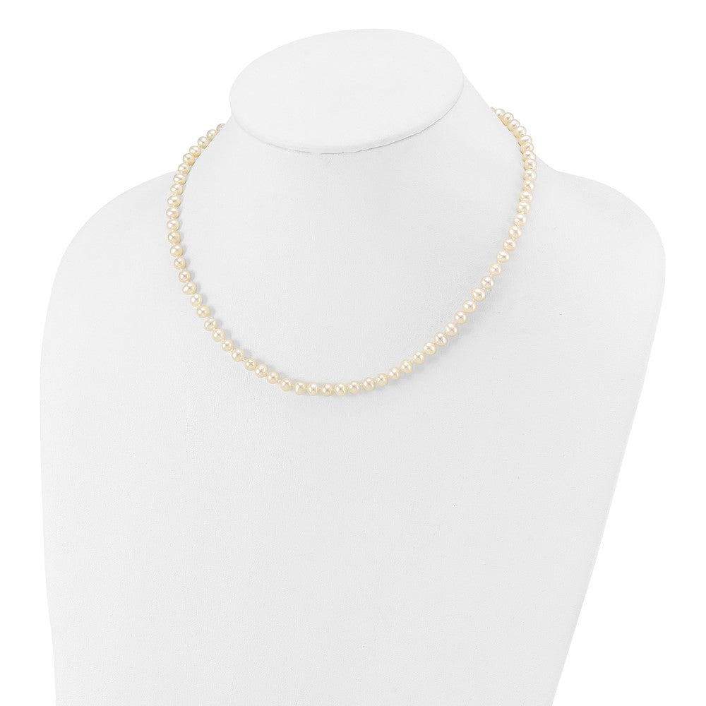 14k 4-5mm White Near-Round Freshwater Cultured Pearl 16 inch Necklace