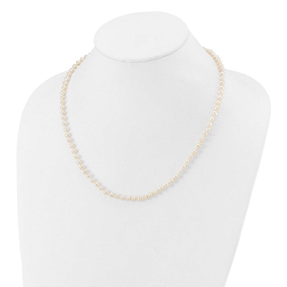 14k 4-5mm White Near-Round Freshwater Cultured Pearl 18 inch Necklace