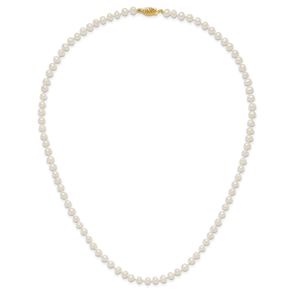 14k 4-5mm White Near-Round Freshwater Cultured Pearl 18 inch Necklace