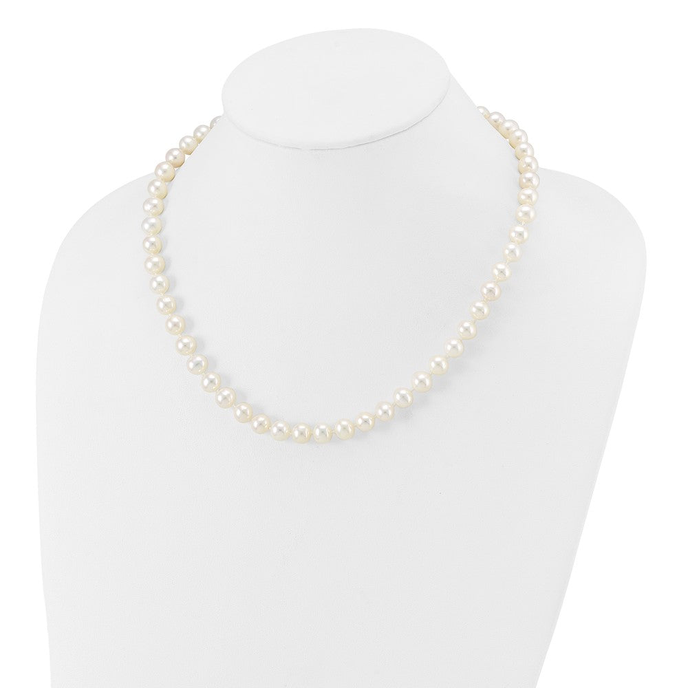 14k 7-8mm White Near-Round Freshwater Cultured Pearl 18 inch Necklace