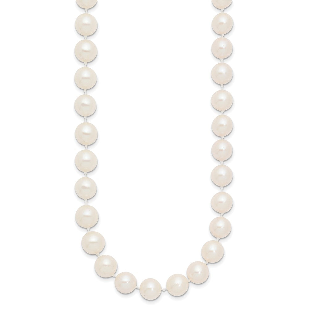 14k 9-10mm White Near-Round Freshwater Cultured Pearl 24 inch Necklace