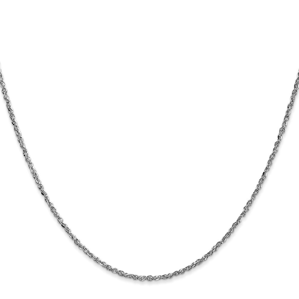 14K  White Gold 14 inch 1.7mm Ropa with Lobster Clasp Chain
