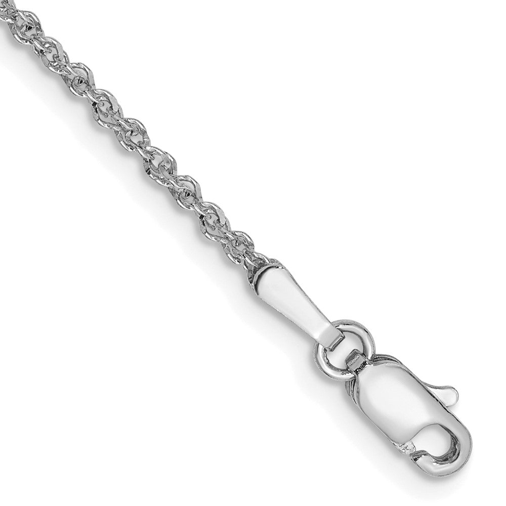 Solid;Polished;14K White gold;Lobster
