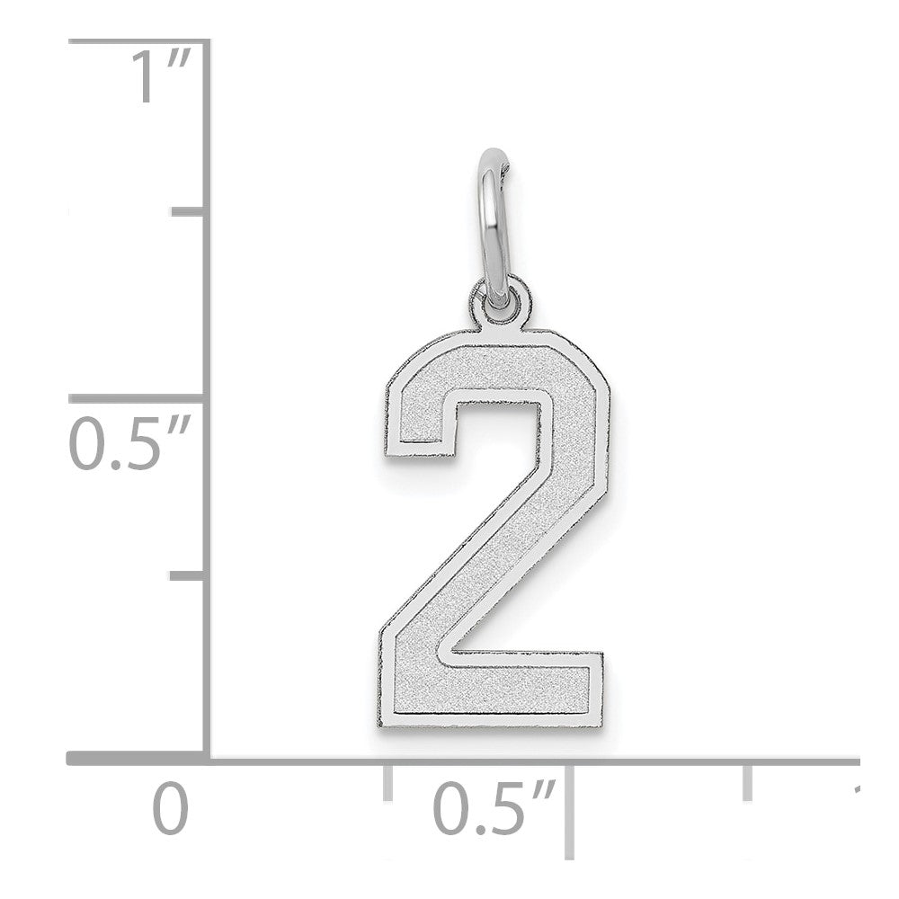 14kw Medium Satin Number 2 Charm