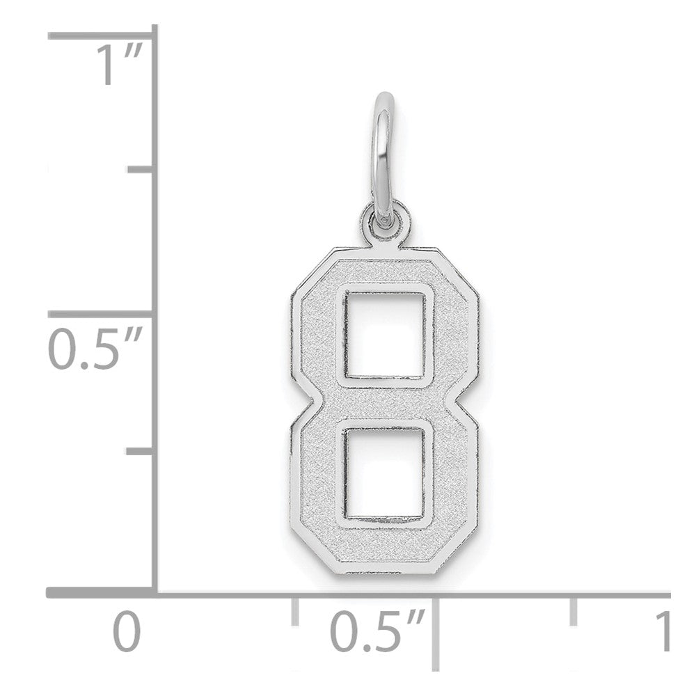 14kw Medium Satin Number 8 Charm