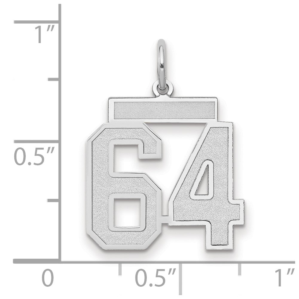 14kw Medium Satin Number 64 Charm