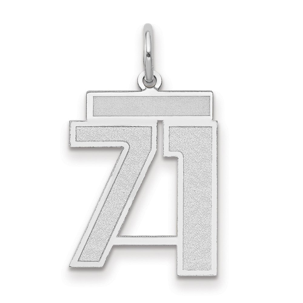 14kw Medium Satin Number 71 Charm