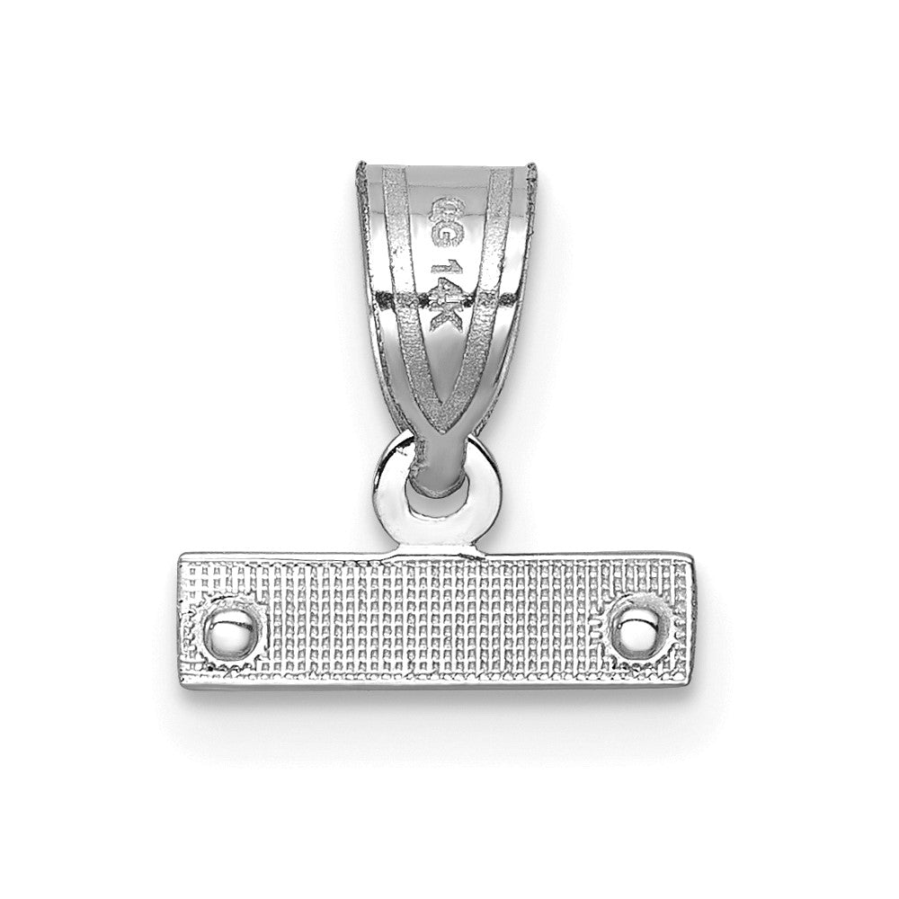 14kw Small Brushed Diamond-cut Number Top Charm