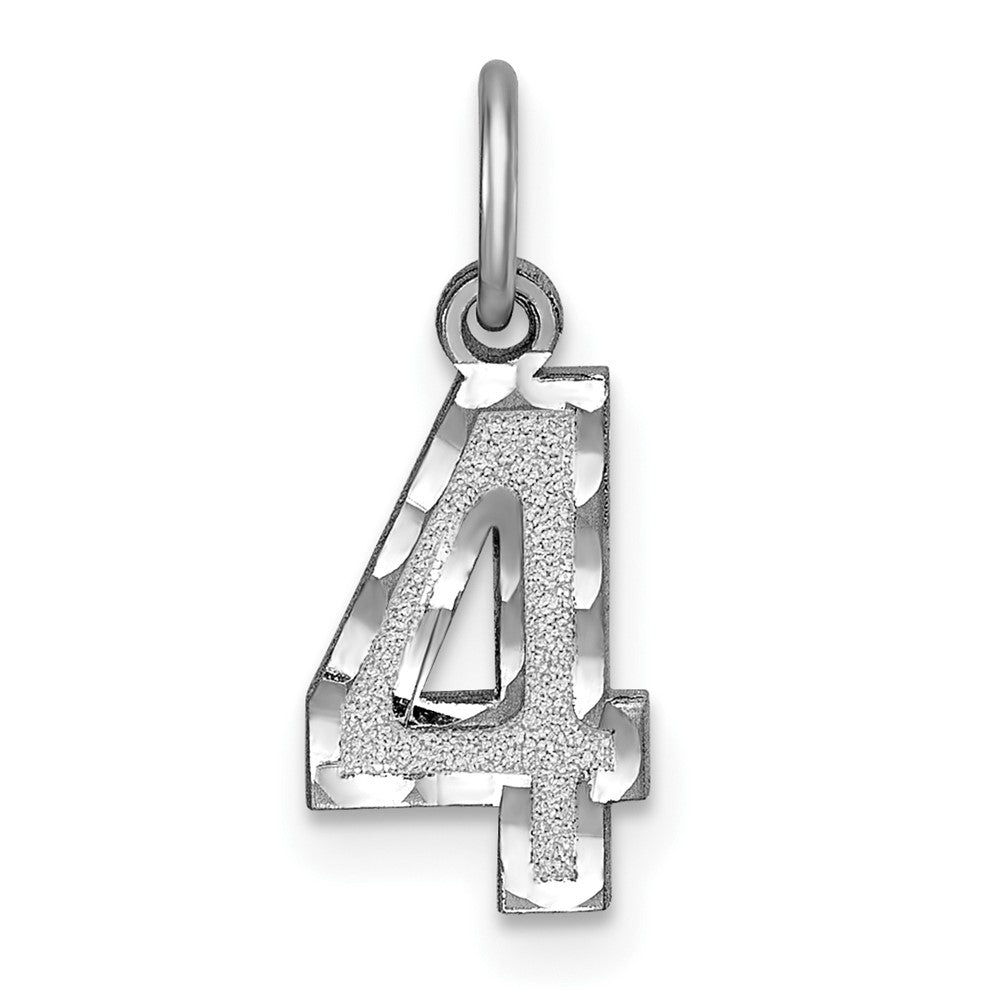 Solid;Casted;Diamond-cut;Satin;14K White gold