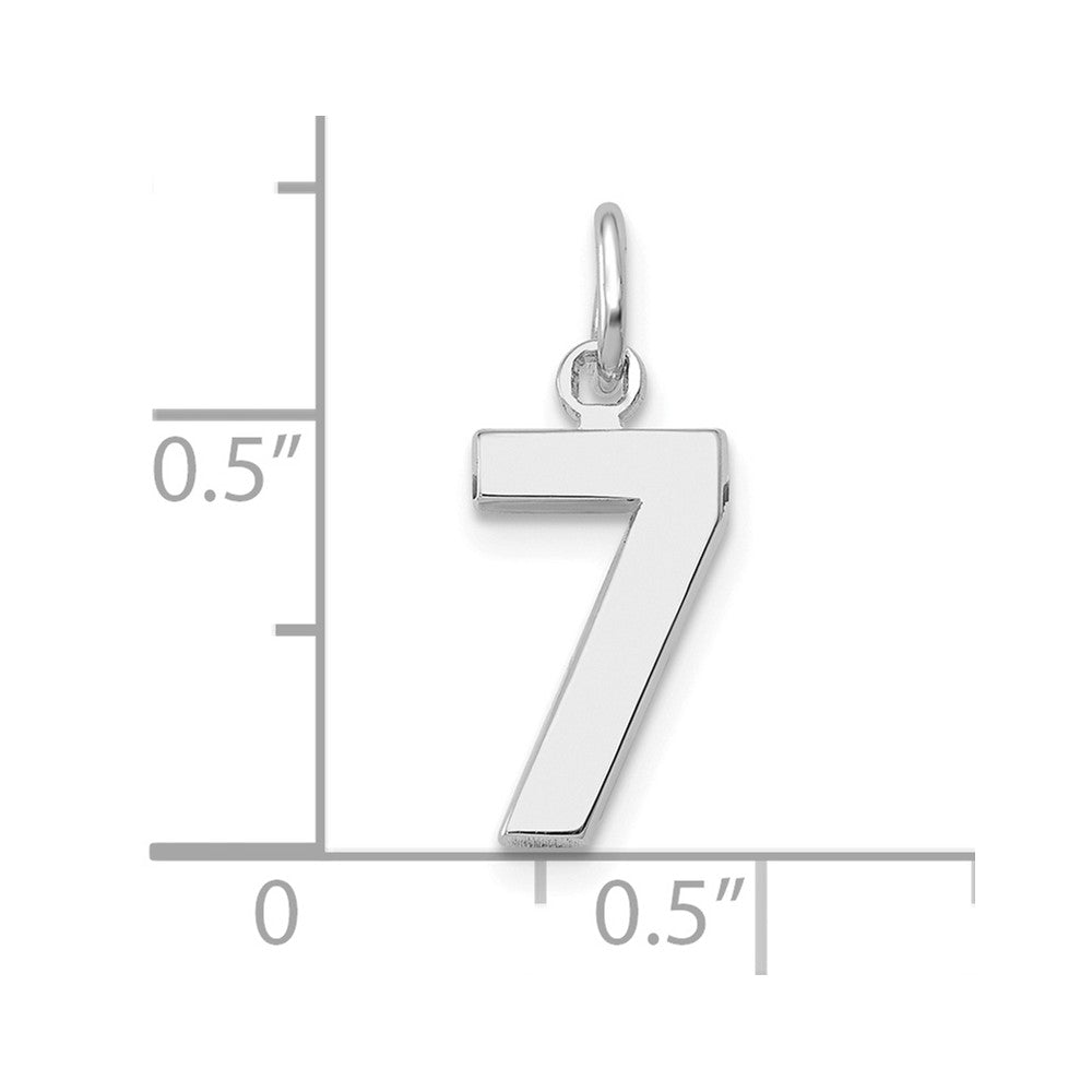 14kw Small Polished Number 7 Charm