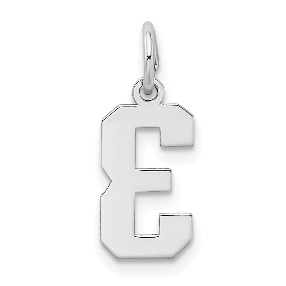 14kw Small Satin Number 3 Charm