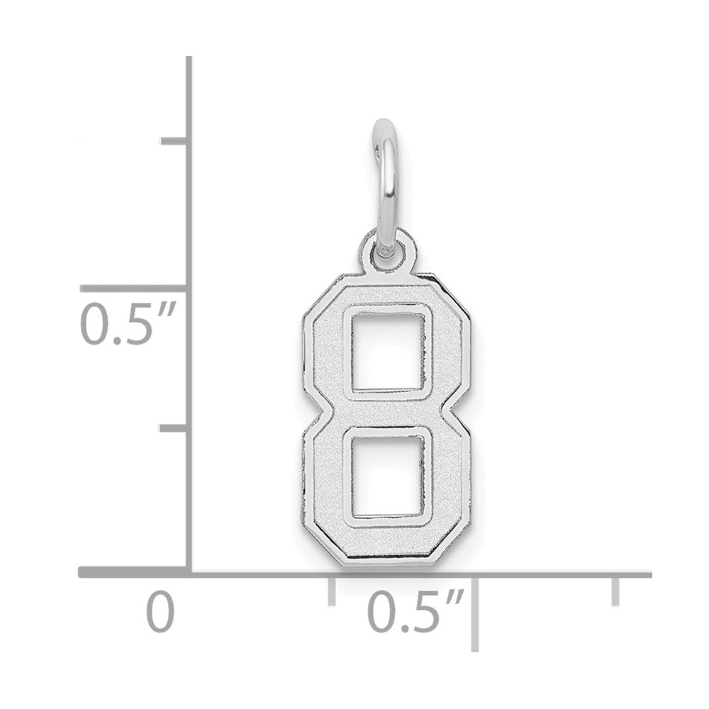 14kw Small Satin Number 8 Charm