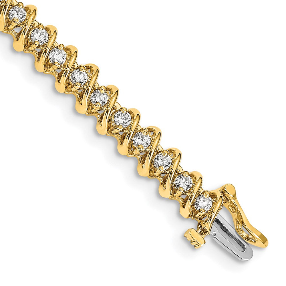 Polished;14k Yellow gold;Genuine;Diamond;Box catch;AA quality