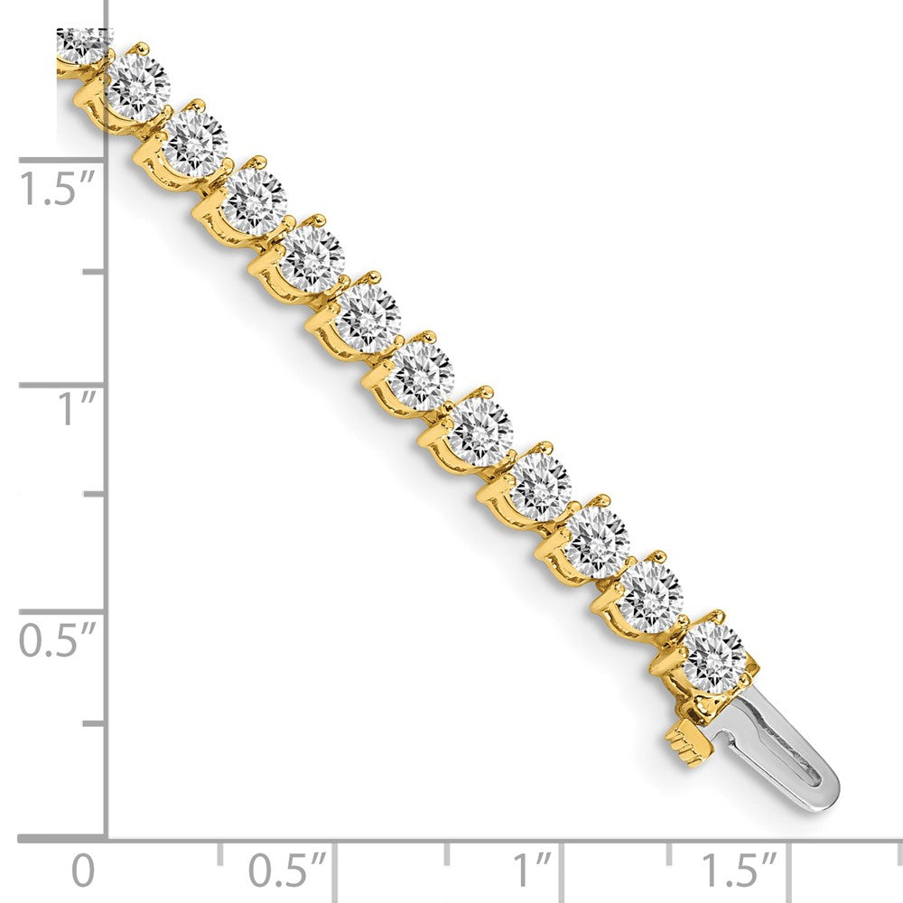 14k Holds 7 carat 38-3.6mm Round Diamond 3-prong 7 inch Tennis Bracelet Mounting