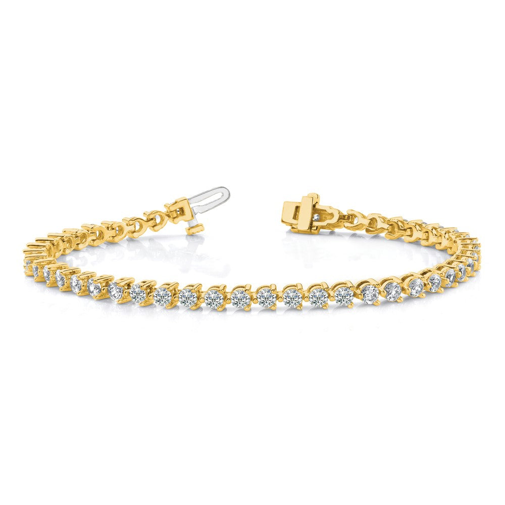 14k Holds 8.5 carat 37-3.9mm Round Diamond 3-prong 7 inch Tennis Bracelet Mounting