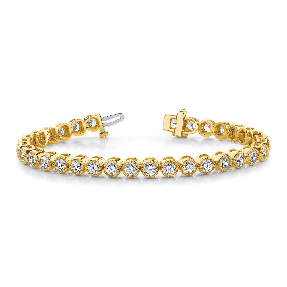14k Holds 3.06 carat 52-2.5mm Round Diamond 2-prong 7 inch Tennis Bracelet Mounting