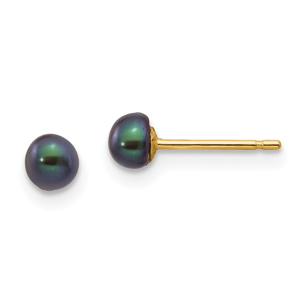 14k Yellow gold;Post;Freshwater cultured pearl
