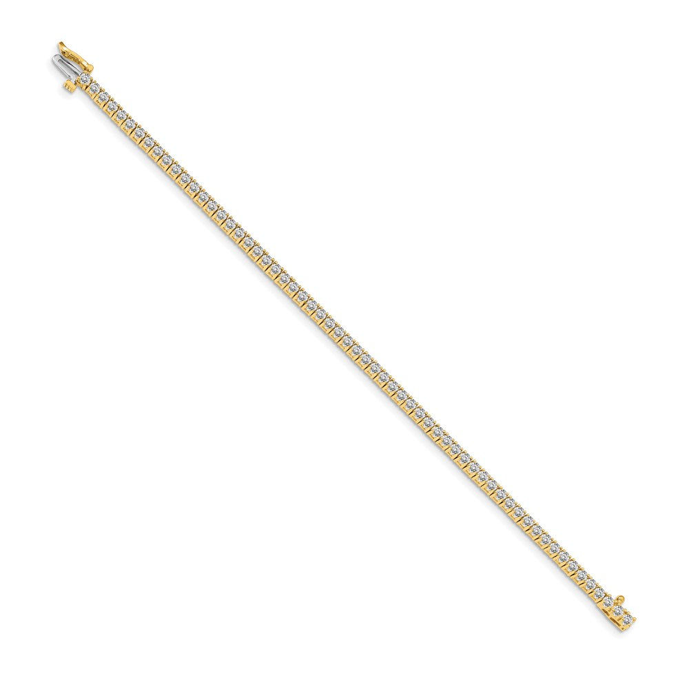 14k Holds 3.05 carat 61-2.3mm Round Diamond 4-prong 7 inch Tennis Bracelet Mounting