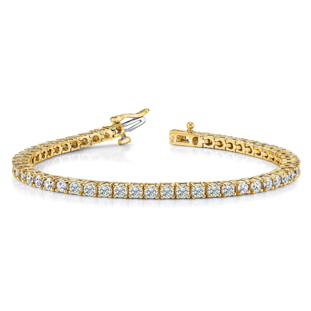 14k Holds 3.05 carat 61-2.3mm Round Diamond 4-prong 7 inch Tennis Bracelet Mounting