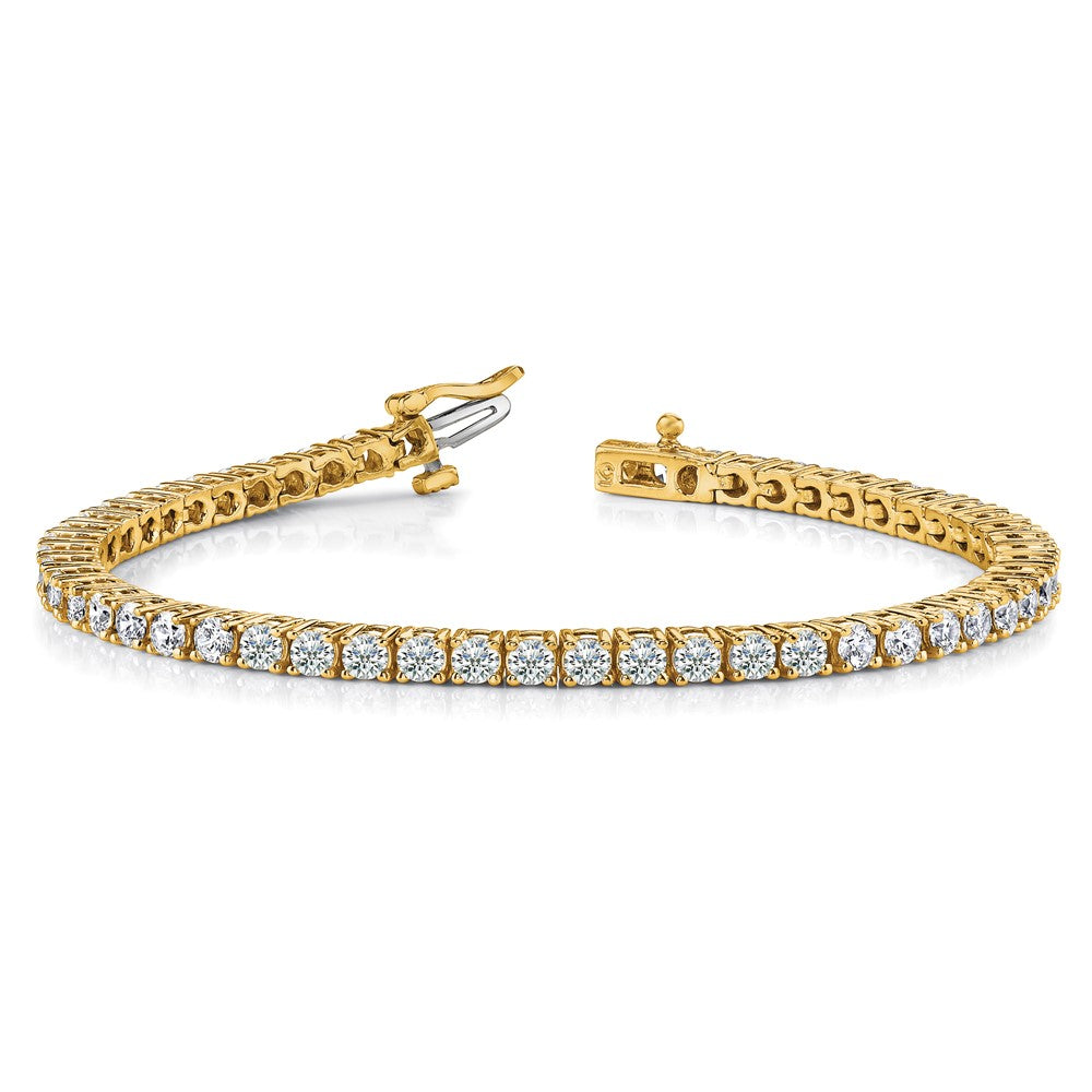 14k Holds 3.92 carat 57-2.6mm Round Diamond 4-prong 7 inch Tennis Bracelet Mounting