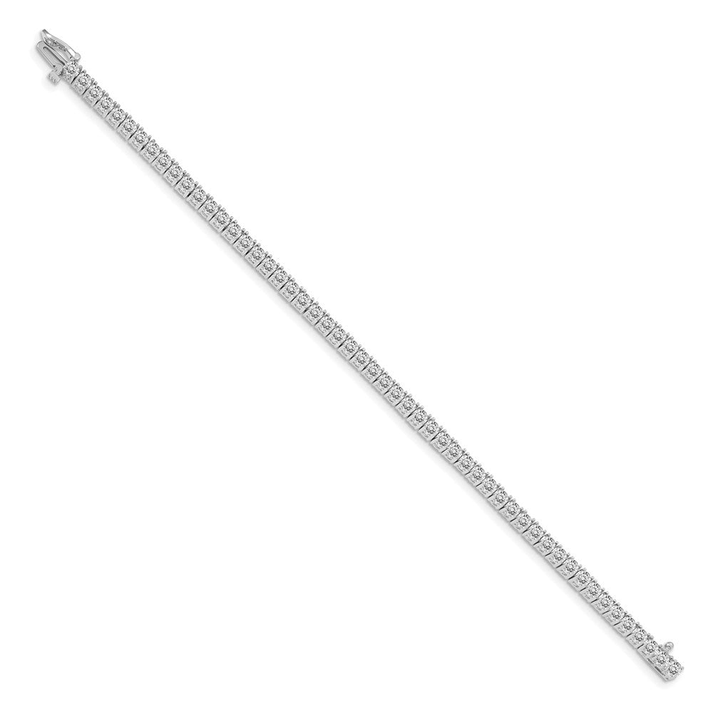 14k White Gold Holds 4.92 carat 52-2.9mm Round Diamond 4-prong 7 inch Tennis Bracelet Mounting
