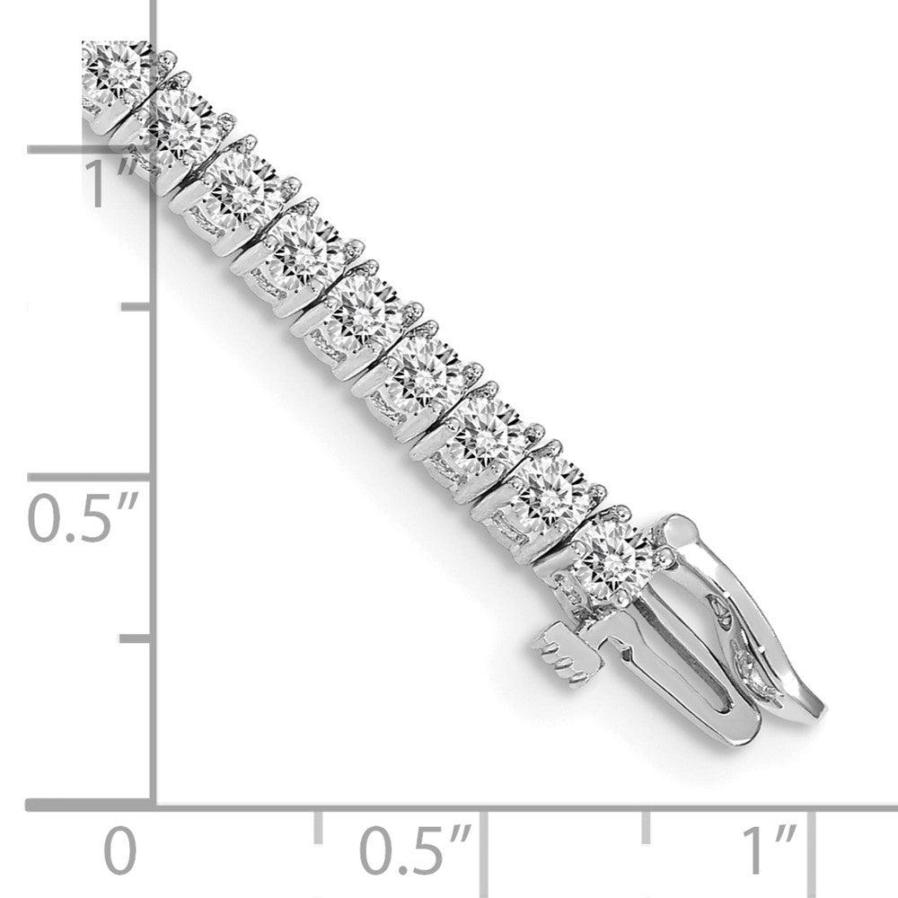 14k White Gold Holds 4.92 carat 52-2.9mm Round Diamond 4-prong 7 inch Tennis Bracelet Mounting