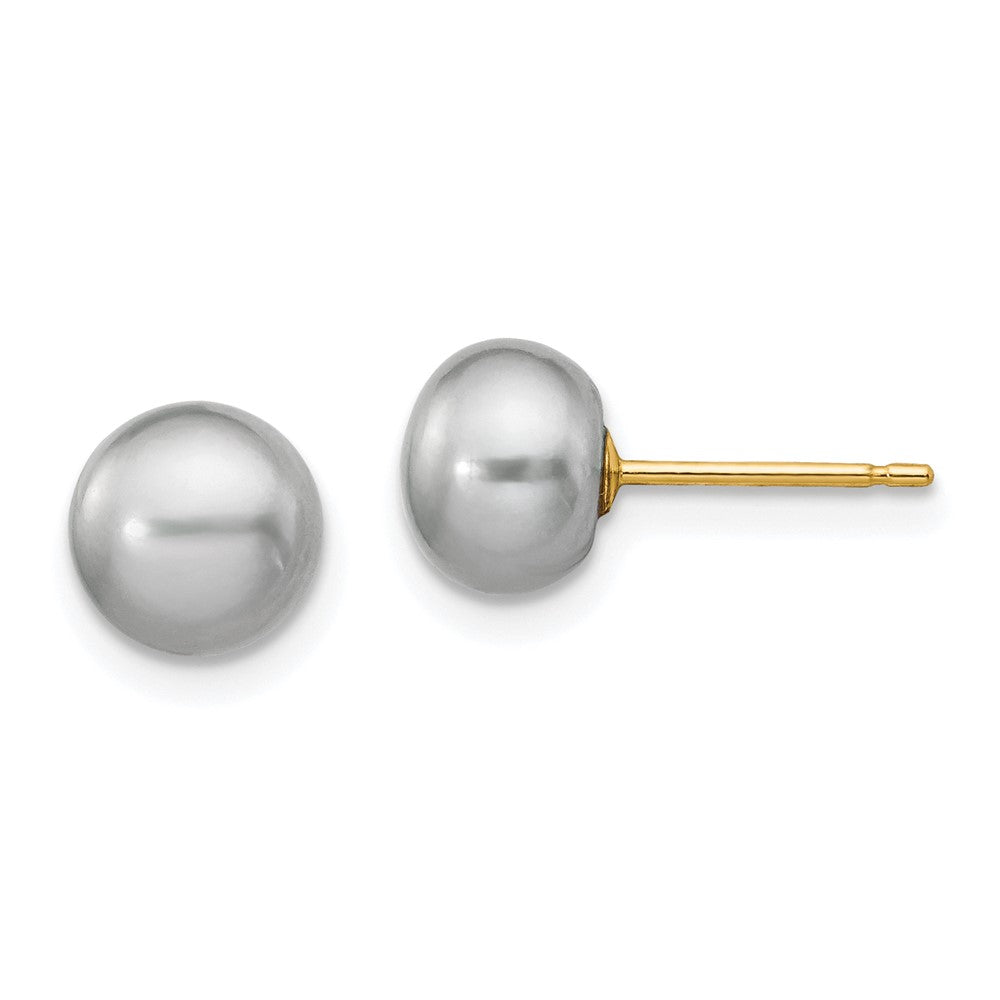 14k Yellow gold;Post;Freshwater cultured pearl