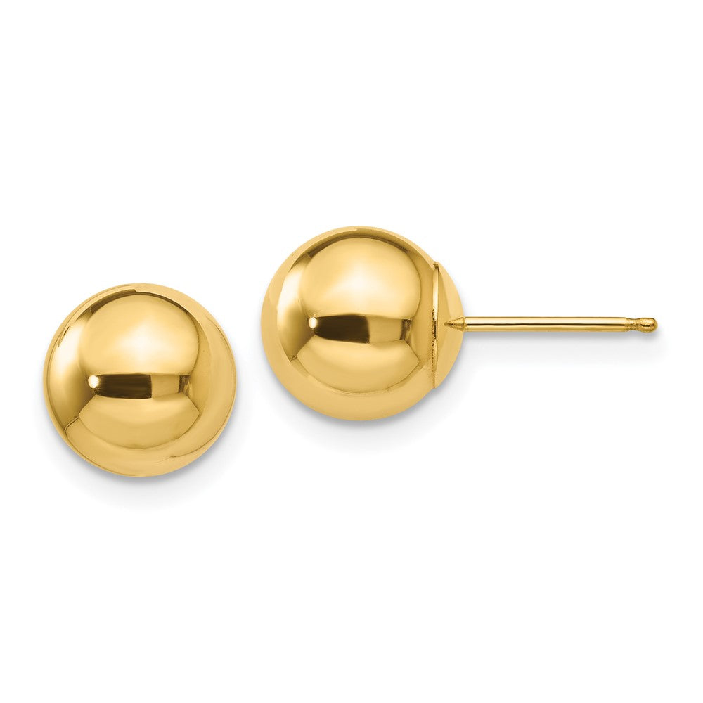 Polished;3-D;14k Yellow gold;Hollow;Post