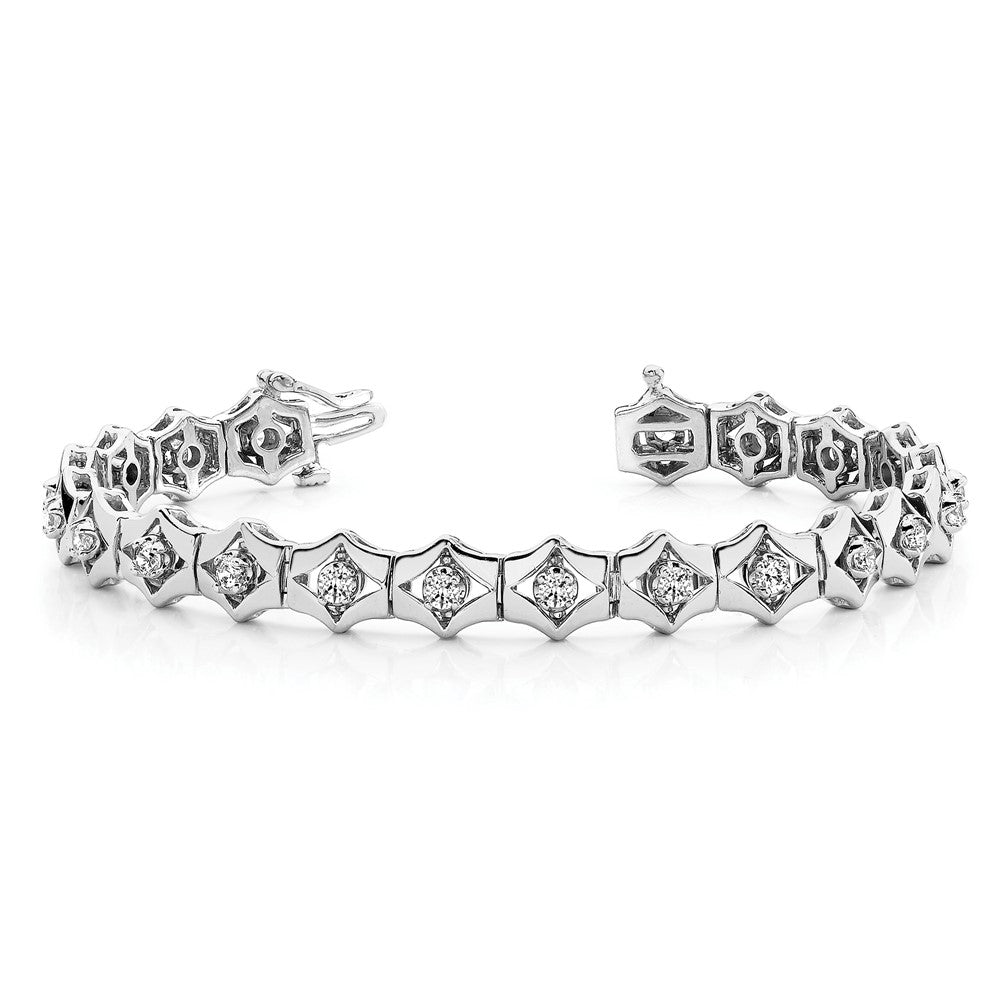 14k White Gold Holds 19 Stones up to 3.25mm Add-a-Diamond 7 inch Tennis Bracelet