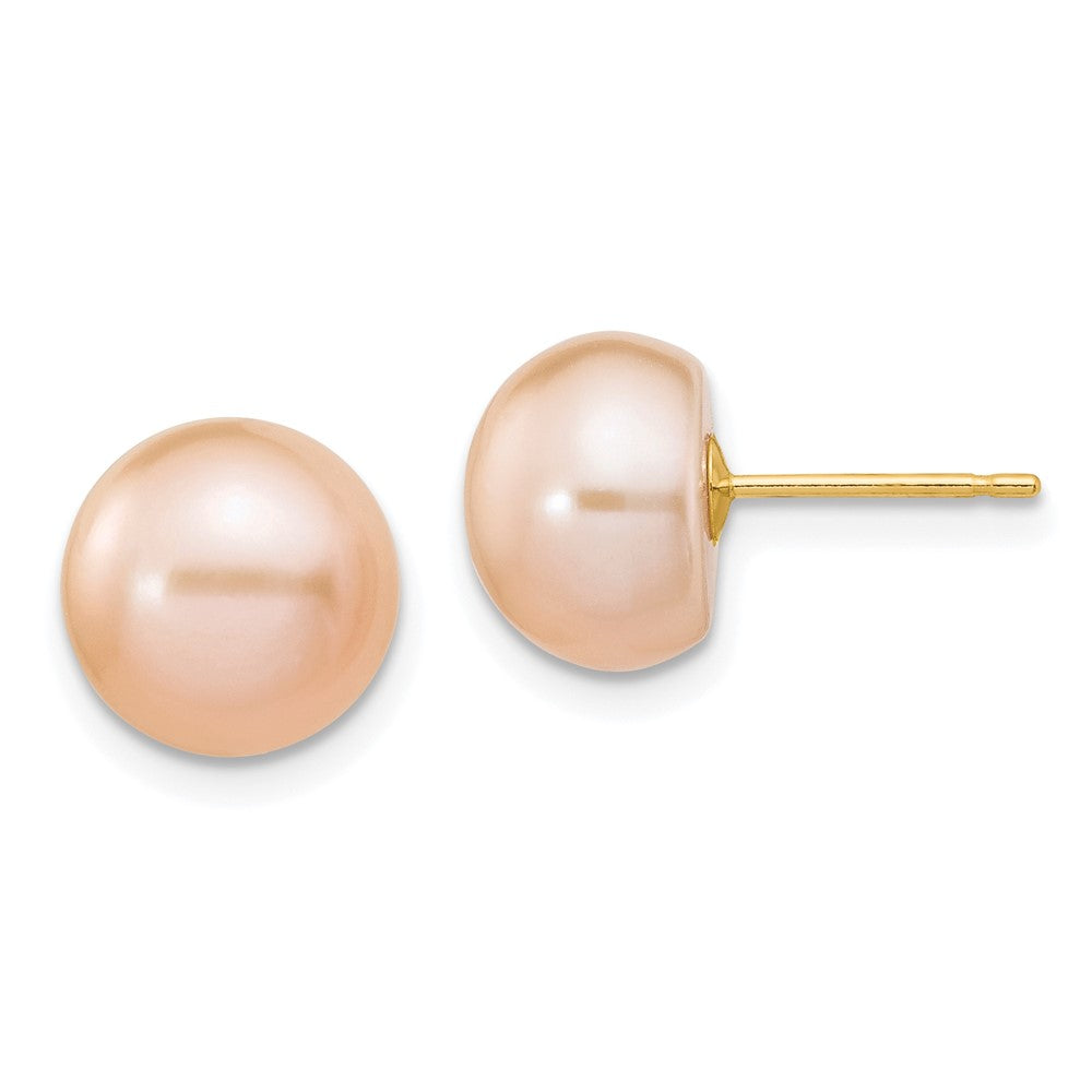 14k Yellow gold;Post;Dyed;Freshwater cultured pearl