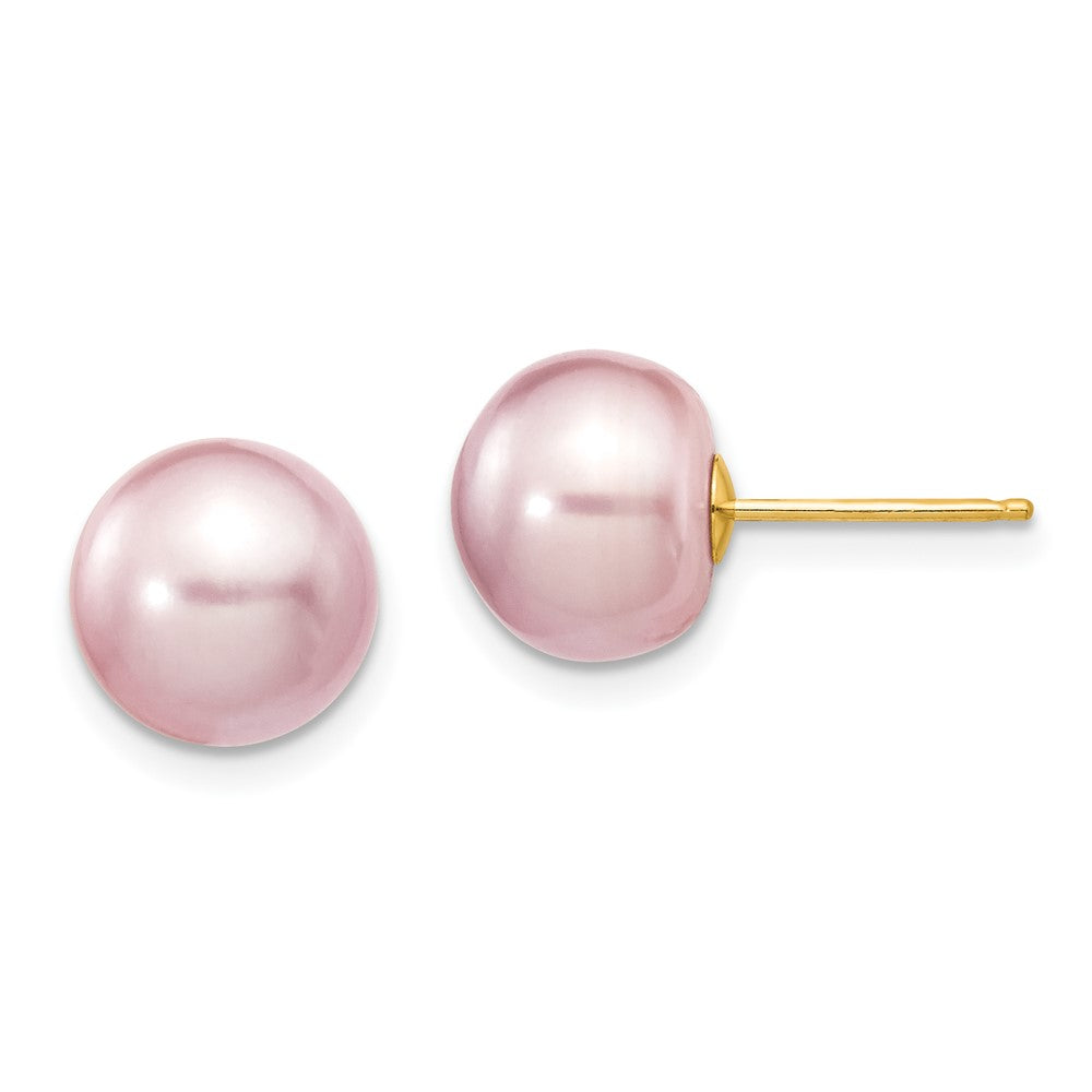 14k Yellow gold;Post;Dyed;Freshwater cultured pearl