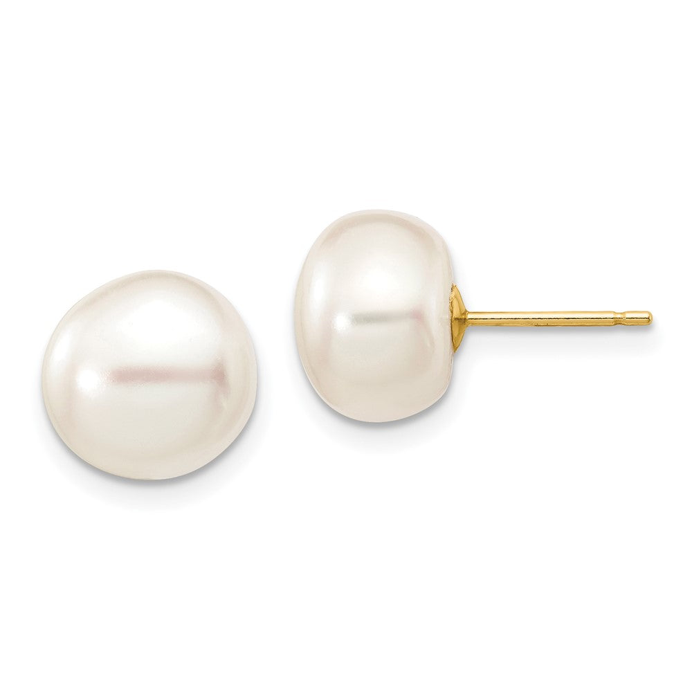 14k Yellow gold;Post;Freshwater cultured pearl